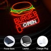 BNEMCEZH Burger Open Neon Sign Dimmable Delicious Hamburger LED Light