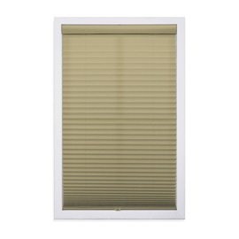 DEZ FURNISHINGS Cordless 1" Light Filtering Pleated Shade, Fabric, 70" W x 48" H, Camel