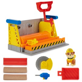 Rubble & Crew, Rubble’s Workshop Playset, Construction Toys with Kinetic Build-It Sand & Rubble Action Figure, Kids Toys for Boys & Girls Ages 3+