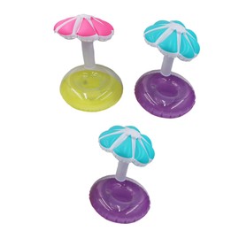 LABRIMP 3 Pack PVC Floating Drink Coasters Inflatable Coasters for Pool Drink Cup Holders Cooler Cups for Boys and Girls and Parties Random