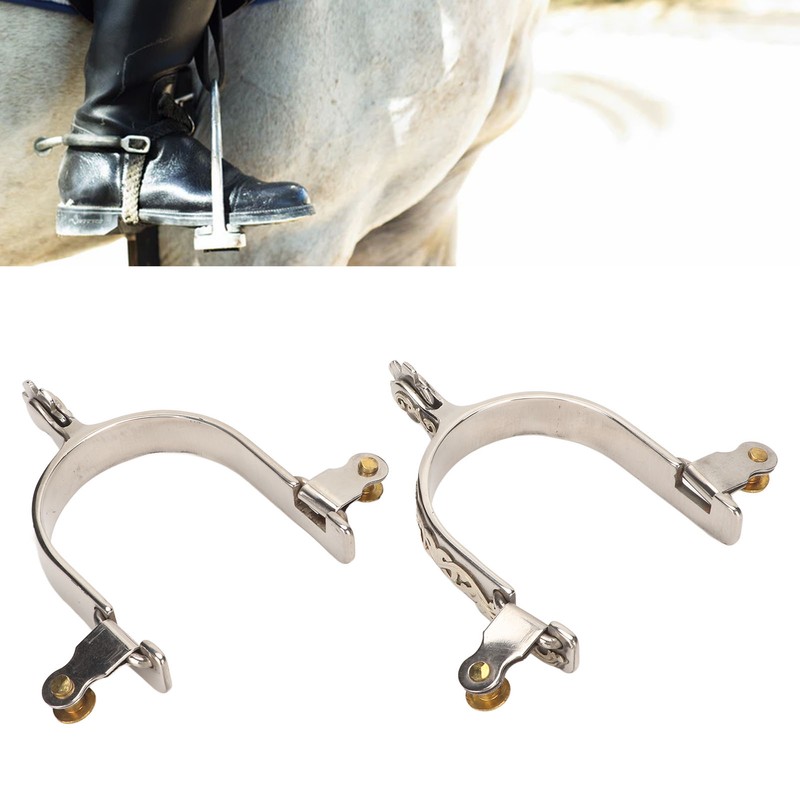 1 Pair Horse Spurs Stainless Steel Western Cowboys Spurs Men