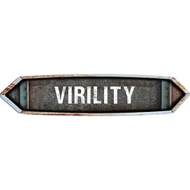 ANY AND ALL GRAPHICS Virility 4"x18" Pointed Ends Shaped Rusty Metal Style Rustic Novelty Composite Aluminum Street Sign
