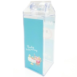 Ensky Kirby Happy Morning Milk Carton Style Bottle, Approx. 8.1 x 2.2 x 2.2 inches (205 x 55 x 55 mm), Body: Polystyrene / Cap: Polypropylene