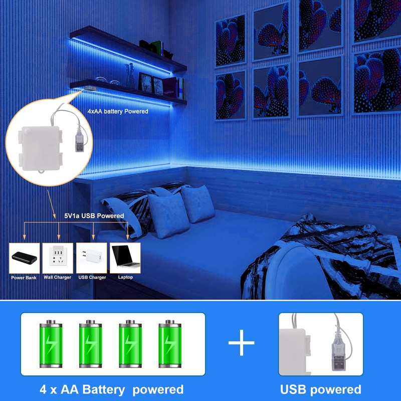 OMIKA COB LED Light Strip, Wireless 640LED Battery Powered LED