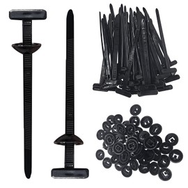 Haokelai Nylon Universal Cable Tie Buckle, Nylon Cable Ties for Car, Self-Locking Ties Holder, Universal Push Mount Zip Tie Holders, Bumper Retainer Clips, Car Plastic Rivet Fasteners (100)