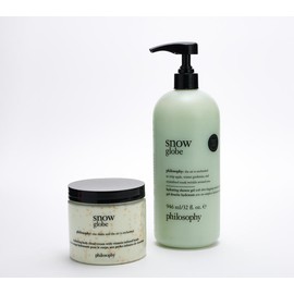 philosophy supersize snowy fun shower gel 32oz & cloud cream 16oz:_snow globe