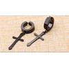 Non-Pierced Clip On Cross Dangle Drop Hoop Hinged Earrings Set