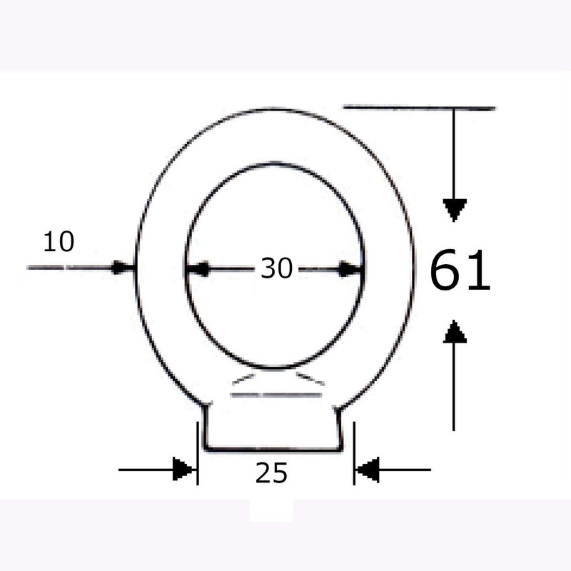 AII Eye Nut 0.5 inch (12 mm) Lifting Connected Fixed