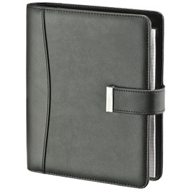 BSB Manager 02-0504 Diary Organiser Weekly Planner Appointment Calendar - 2022 - Approx. A5-1 Week = 2 Pages - Soft Film, Classic, Black - Ring Binder with 6-Hole Punch, Refillable - Model Manager