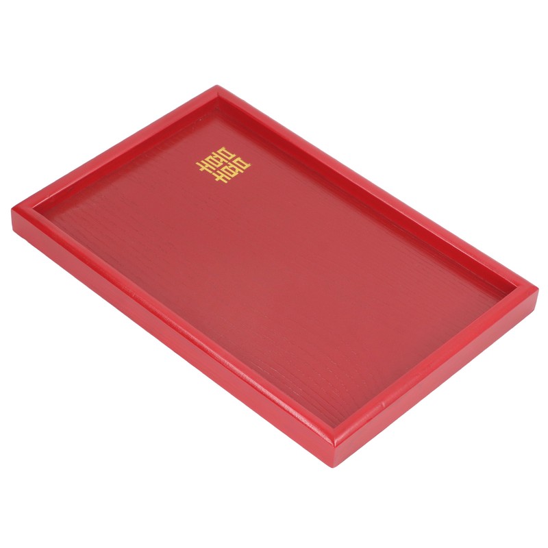 Wood Serving Tray Decorative Serving Platter Snack Fruit Plate for