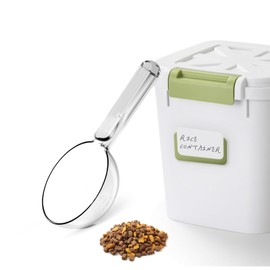 LivLab Mker Airtight Pet Food Storage Container Spoon, 150ml Capacity,Dry Food Spoon,Pet Food Scoop,Transparent