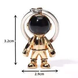 KOMUNJ 2 Pieces Astronaut Keychains, Robot Metal Keychain, Creative Keychain, Backpack Pendant, Valentine's Day Gift, Gold, Silver, Gold, silver