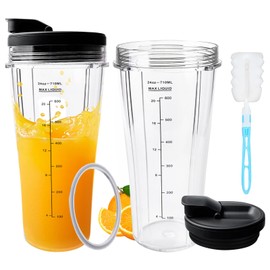 Blender Replacement Parts for Ninja, Pack of 2 710 ml Cup Cup Replacement Parts Compatible SS100, SS101, SS300 Mixer, Replacement Parts for Ninja Mixer, Blender Cup, Ninja Mixer Replacement Part