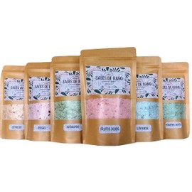 Pasión Orgánica-Sales de baño epsom pies pedicure aromaterapia tina aceites esenciales y flores naturales (Romero-Menta)