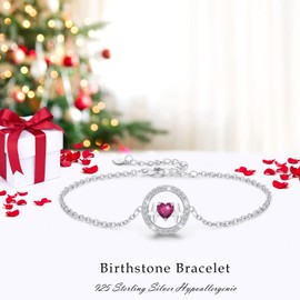 LAVUMO Women's Bracelet 925 Silver Adjustable Heartbeat Bracelets Women Pendant Jewellery Beautiful Gifts for Women Birthday Christmas Valentine's Day Wedding Bracelet Gift, Sterling Silver