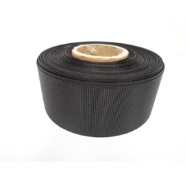 2 metres of 38mm Grosgrain Ribbed Ribbon Black Double Sided 38 mm 3.8cm
