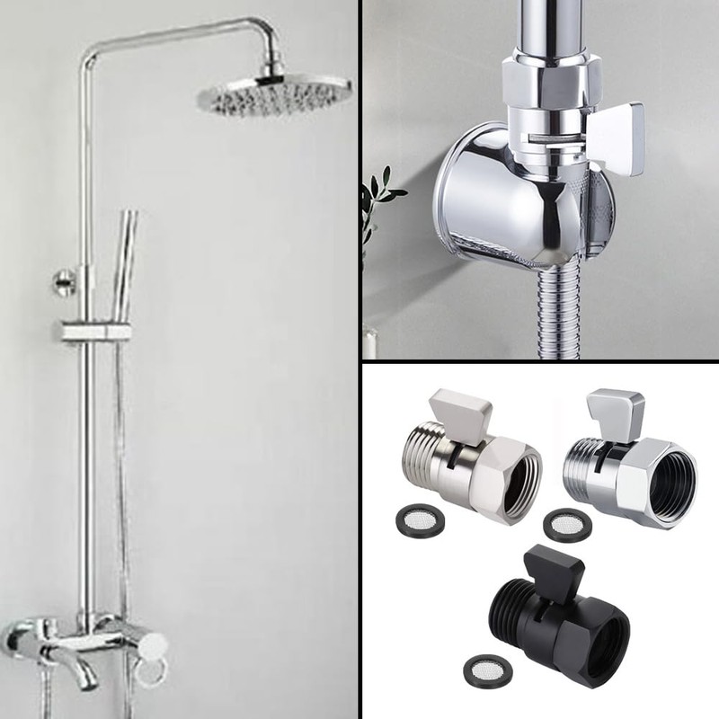 Shower Flow Control Valve, Shower Head Shut-off Valve with Handle