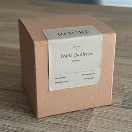 Vela Aromática ROURE "White Gardenia" (Gardenia) - ÚLTIMAS PIEZAS Cera de Soya Frasco Ámbar Mecha Madera, 225g 8oz