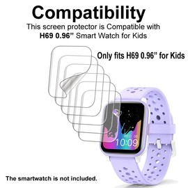 smaate Soft Screen Protector Compatible with Butele H69 0.96 inches smart Watch for Kids, 6 Pieces, Full coverage, Bubble Self-healing