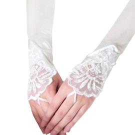 [LYING] Women's Wedding Gloves, Fingerless Gloves, Long Length, Stretch, Arm Cover, UV Protection, Fingerless Gloves, Bridal Accessories, Dress Gloves, Wedding Accessories, Receptions, Nail Gloves,