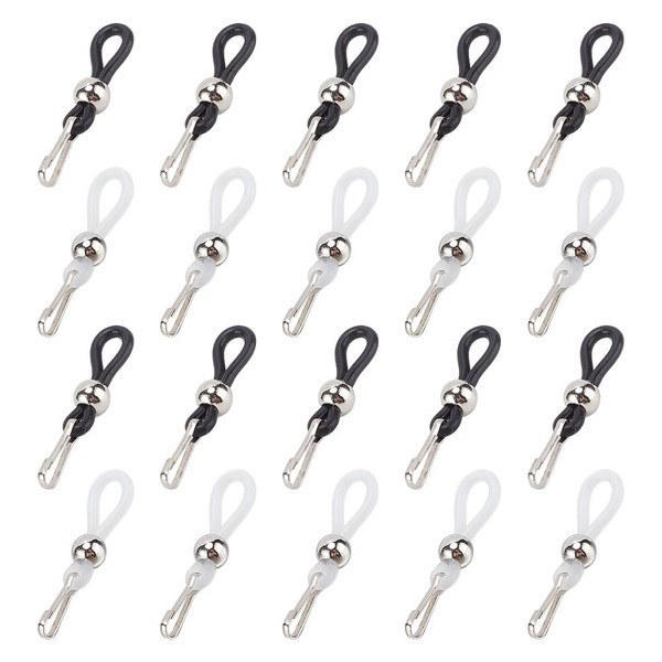 HOBBIESAY 50Pcs 2 Colors Iron Zipper Holder Upper with Rubber