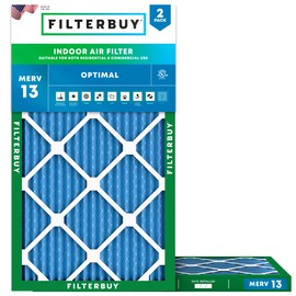 Filterbuy 17.25x35.25x1 Air Filter MERV 13 Optimal Defense (2-Pack), Pleated HVAC AC Furnace Air Filters Replacement (Actual Size: 17.25 x 35.25 x 0.75 Inches)