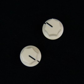 mLaval Guitar Parts 2X Control Knobs For Jaguar Mustang Guitar JB or Pedal, 1/4" Shaft, Aged-White