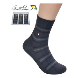 Men's Mid-Calf Socks Set - Honey Ddaeng Logo Embroidery Check (3 Pairs) 3 Pairs 1 Set - 26cm