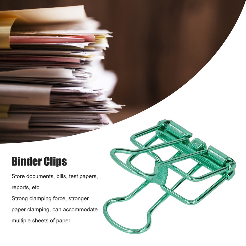 19mm 80pcs Binder Clips Strong Clamping Force Metal Hollow Tail
