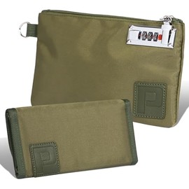 Promilart Ultimate Money & Essentials Organizer Bundle - Lockable Money Bag and Zippered Pocket Multipack Money Pouch (Dark Green)