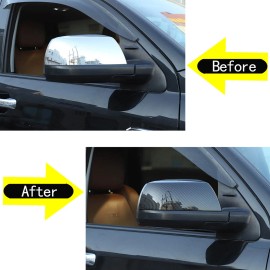 autotrim000 For 2007-21 Toyota Tundra Carbon Fiber Door Handle COVERS+Mirrors Cover Trim ABS