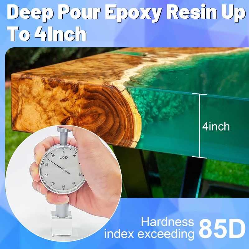 Puduo Deep Pour Epoxy Resin 1.5 Gallon Kit, 2-4 inch