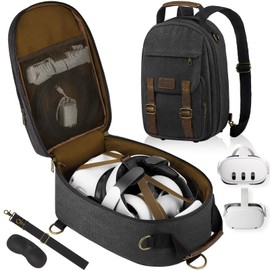 SMRITI Hard Carrying Case Compatible with VR Headsets Virtual Reality and Touch Controllers Accessories, Large Portable Protection Backpack for Travel and Home Storage