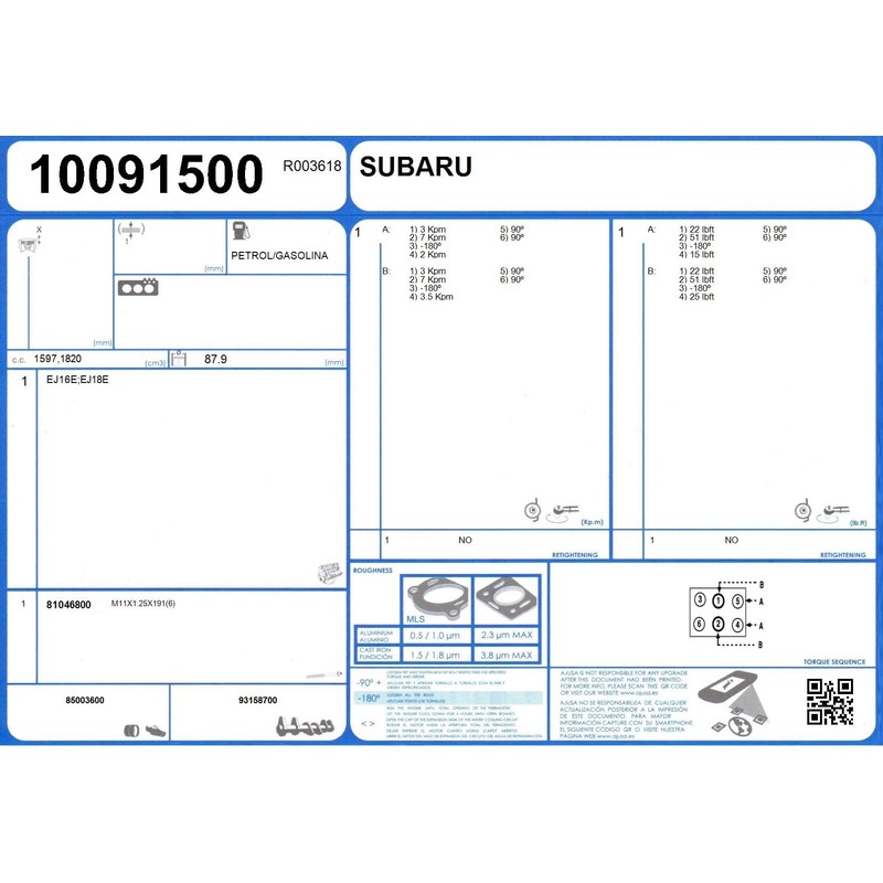 Gasket, cylinder head