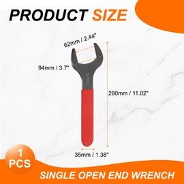 HARFINGTON Single Open End Wrench 62mm Metric 15 Degree Offset Angle U-Shaped Open Ended Spanner Small Flat Head Blackening Wrench with Red Shank for Automotive Repair Furniture Assembly