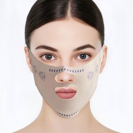 One Piece Breathable Reusable Chin Strap Anti-Wrinkle Facial Slimming Strap adjustable Double Chin Reducer V Line for Face Care Thin Neck