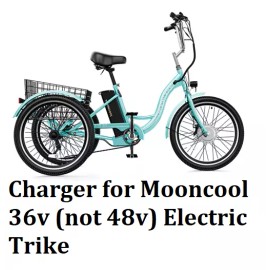 comingdata ac adapter battery Charger for Mooncool 36v (not for 48v) electic trike KNT