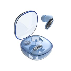 MARS GAMING MHIB2, Bluetooth 5.4 Kopfhörer, Immersiver Klang, Ergonomisches Halbtransparentes und Ultrakompaktes Design, 24 Stunden Wiedergabe, Kabellose Ohrhörer mit Etui und LED-Anzeige, Blau​