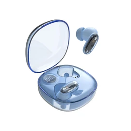 MARS GAMING MHIB2, Bluetooth 5.4 Kopfhörer, Immersiver Klang, Ergonomisches Halbtransparentes und Ultrakompaktes Design, 24 Stunden Wiedergabe, Kabellose Ohrhörer mit Etui und LED-Anzeige, Blau​
