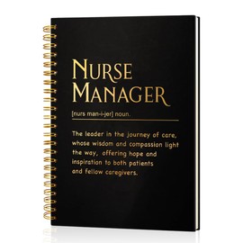 Msticey Nurse Manager Definition 160 Blank Pages Gold Foil Hardcover Spiral Notebook, Nurse Week Gifts for Nurse Leader, Nurse Day Gifts for Nurse Manager, Thank You Gifts for Nurse Mentor Head Nurse