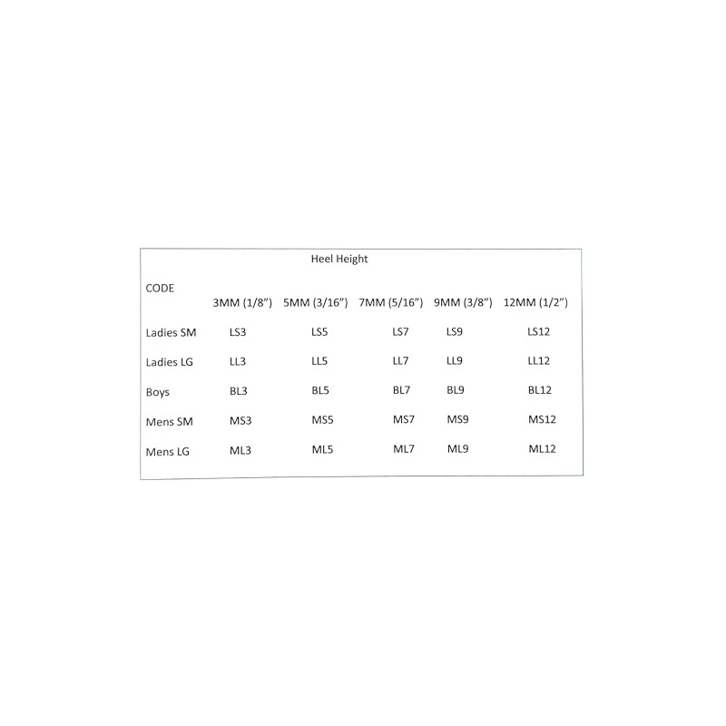 MS5 D60 Rubber Heel Lift Men Narrow REG 5MM