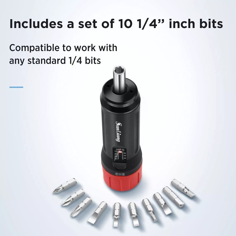 SanLiang Torque Screwdriver Wrench Driver Bits Set 10-70 Inch Pounds