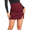 VNDFLAG Women's High Waist Faux Suede Side Split Bodycon Short