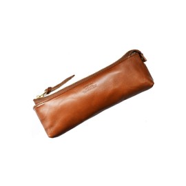 atelierCODEL Pencil Case, Leather, Tochigi Leather, Premium Leather Texture, Braun, American Vintage