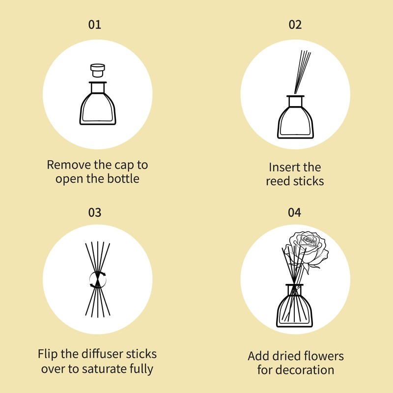 Reed Diffusers Set Jasmine&Lily Scented 8.5oz Air Freshener for 140