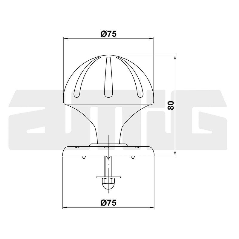 AMIG 75 mm Matte Black Knob
