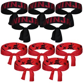 HSLXBY Ninjas Party Headband, Pack of 10 Ninjas Headband, Ninja Party Accessories, Ninjas Party Favours, Ninja Headband, Children's Birthday Decoration, Ninja Party Gifts for Karate, Christmas,