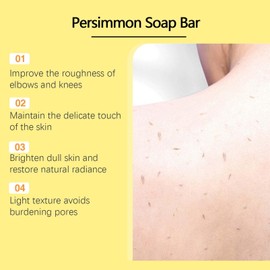 Kaki Seife, 2 Stück Natürliche Presimmon Soap, Kaki Seife von Entfernung Körpergeruch für Männer Frauen, Moisturizing, Aufhellende Badeseife Tiefenreinigung für Gesicht und Körper, Peeling, Glättend