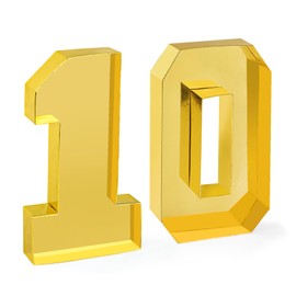 Datyiiha Cardboard Number for Charcuterie 10 Set Fillable Tray 10.2'' Gold Charcuterie Paper Box for 10th Birthday Anniversary Party Decorations Chocolate Candy Cupcake Container