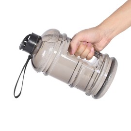 2.2 L Large Water Bottle, Wide Neck, Large Water Jug with Handle for Sports Cup, Camping, Gym, Large Outdoor Capacity, Black